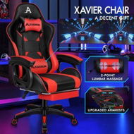 Detailed information about the product ALFORDSON Gaming Office Chair Racing Massage Computer Seat Footrest Leather Red