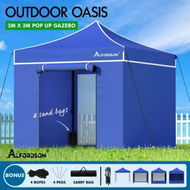 Detailed information about the product ALFORDSON Gazebo 3x3 Pop Up Marquee Blue