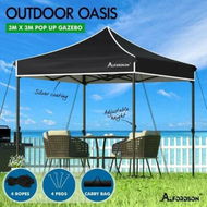 Detailed information about the product ALFORDSON Gazebo 3x3 Pop Up Tent Wedding Canopy Black