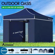 Detailed information about the product ALFORDSON Gazebo 3x4.5 Pop Up Marquee Navy