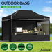 ALFORDSON Gazebo 4.5x3m Pop Up Marquee 600D Oxford Folding Camping Tent Black. Available at Crazy Sales for $269.95