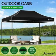 Detailed information about the product ALFORDSON Gazebo 4.5x3m Pop Up Marquee 600D Oxford Folding Outdoor Tent Black