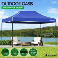 Detailed information about the product ALFORDSON Gazebo 4.5x3m Pop Up Marquee 600D Oxford Folding Outdoor Tent Blue