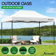 Detailed information about the product ALFORDSON Gazebo 4.5x3m Pop Up Marquee 600D Oxford Folding Outdoor Tent White