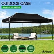 Detailed information about the product ALFORDSON Gazebo 6x3m Pop Up Marquee 600D Oxford Folding Outdoor Tent Black