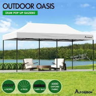 Detailed information about the product ALFORDSON Gazebo 6x3m Pop Up Marquee 600D Oxford Folding Outdoor Tent White