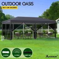 Detailed information about the product ALFORDSON Gazebo Pop Up Marquee 3x6m Outdoor Canopy Party Camping Mesh Wall Grey