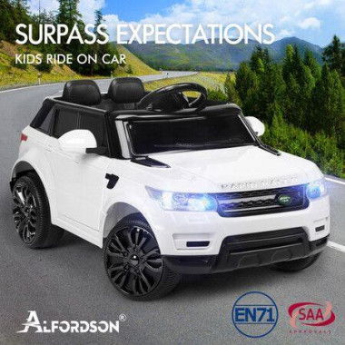 ALFORDSON Kids Ride On Car 12V Eletric Motor Remote Car Toy MP3 LED Light White