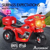 Detailed information about the product ALFORDSON Kids Ride On Car Police Motorcycle 6V Electric Toy 25W Motor MP3 Red