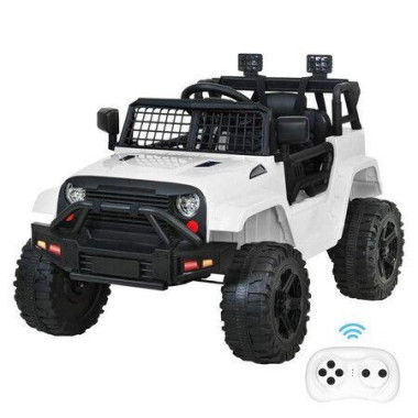 ALFORDSON Kids Ride On Car Toy Jeep Electric 12V 60W Motors R/C LED Lights White