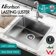 Detailed information about the product ALFORDSON Kitchen Sink Stainless Steel Drop in Flush Under Mount Bowl 440X440MM