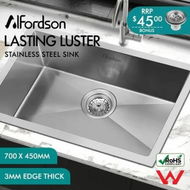 Detailed information about the product ALFORDSON Kitchen Sink Stainless Steel Drop in Flush Under Mount Bowl 700X450MM