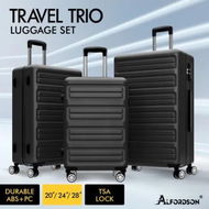 Detailed information about the product ALFORDSON Luggage 3PCS Set Suitcase Trolley TSA Carry on Hard Case Black