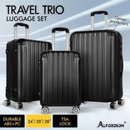 Detailed information about the product ALFORDSON Luggage 3PCS Set Suitcase Trolley TSA Carry on Hard Case Black