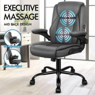 Detailed information about the product ALFORDSON Massage Office Chair Executive Computer Gaming Seat PU Leather Grey