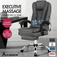 Detailed information about the product ALFORDSON Massage Office Chair Executive Fabric Seat Gaming Computer Racer Fabric Black