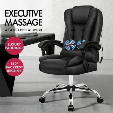 ALFORDSON Massage Office Chair Executive PU Leather Seat Gaming Computer Racer