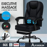 Detailed information about the product ALFORDSON Massage Office Chair Executive Recliner Gaming Computer Fabric Seat Black