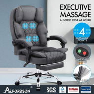 Detailed information about the product ALFORDSON Massage Office Chair Fabric Executive Recliner Gaming Computer Seat