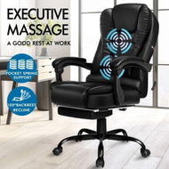 Detailed information about the product ALFORDSON Massage Office Chair FOOTREST Executive Gaming Racing Seat PU Leather