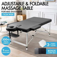 Detailed information about the product ALFORDSON Massage Table 2 Fold 75cm Foldable Portable Bed Desk Aluminium Lift Up