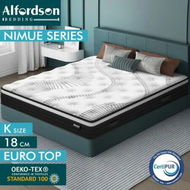 Detailed information about the product ALFORDSON Mattress King Euro Top Bonnell Spring Bed 18CM Memory Foam Firm