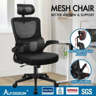 Detailed information about the product ALFORDSON Mesh Office Chair Executive Computer Fabric Seat Racing Tilt Study Work All Black