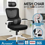 Detailed information about the product ALFORDSON Mesh Office Chair Gaming Executive Computer Tilt Fabric Seat Work Black?And White