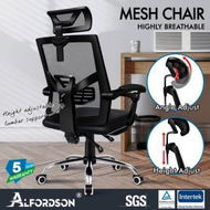 Detailed information about the product ALFORDSON Mesh Office Chair Gaming Executive Fabric Seat Racing Footrest Recline