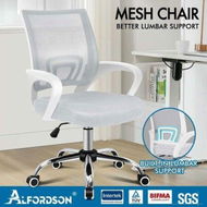 Detailed information about the product ALFORDSON Mesh Office Chair Mid Back White Grey