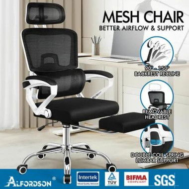 ALFORDSON Mesh Office Chair Racing Ergonomic Executive Computer Recliner Work