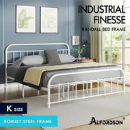 Detailed information about the product ALFORDSON Metal Bed Frame King Size Mattress Base Industrial Platform White