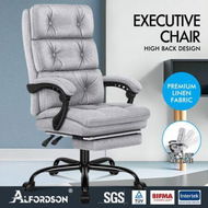 Detailed information about the product ALFORDSON Office Chair Executive Computer Fabric Work Seat Recliner Gaming Grey