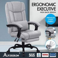 Detailed information about the product ALFORDSON Office Chair Executive Computer Gaming Fabric Seat Recliner Grey