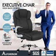 Detailed information about the product ALFORDSON Office Chair Executive Computer Gaming Racer Fabric Work Seat Black