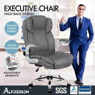 Detailed information about the product ALFORDSON Office Chair Executive Computer Gaming Racer Fabric Work Seat Grey