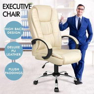 Detailed information about the product ALFORDSON Office Chair Executive Gaming Computer Racer PU Leather Seat Beige