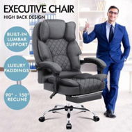 Detailed information about the product ALFORDSON Office Chair Footrest Executive Fabric Grey