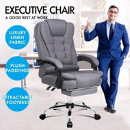 Detailed information about the product ALFORDSON Office Chair Gaming Executive Computer Racer Footrest Fabric Grey