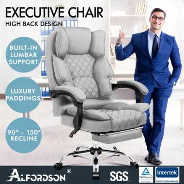 ALFORDSON Office Chair Gaming Executive Seat Computer Racer Fabric Recliner