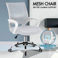 Detailed information about the product ALFORDSON Office Chair Mesh Executive Seat Gaming Computer Racing Work White & Grey