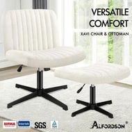 Detailed information about the product ALFORDSON Office Chair with Ottoman Boucle White