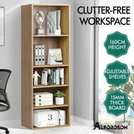 Detailed information about the product ALFORDSON Office Storage Cabinet 5 Shelves Bookcase Tallboy Bedroom Wood