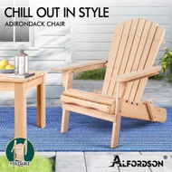 Detailed information about the product ALFORDSON Outdoor Chairs Wooden Adirondack Patio Furniture Beach Garden Natural