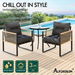 ALFORDSON Outdoor Dining Patio Furniture Bistro Set Table and Chairs Semicircle. Available at Crazy Sales for $319.95