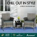 ALFORDSON Outdoor Furniture 3PCS Wicker Bistro Set Patio Chairs Table Mixed Grey. Available at Crazy Sales for $199.95