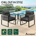 ALFORDSON Outdoor Furniture Patio Set Glass Side Table Lounge Chairs Square. Available at Crazy Sales for $299.95