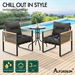 ALFORDSON Outdoor Furniture Set Patio Side Table Lounge Chair Glass Wicker Black. Available at Crazy Sales for $319.95