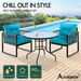 ALFORDSON Outdoor Lounge Set Table and Chairs Patio Furniture Glass Armchair. Available at Crazy Sales for $359.95