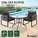 ALFORDSON Outdoor Patio Furniture Dining Table Lounge Chairs Set Glass Armchair. Available at Crazy Sales for $359.95